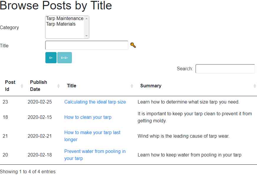 Browse blog posts by title Browse blog posts by title