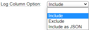 Log Column Option