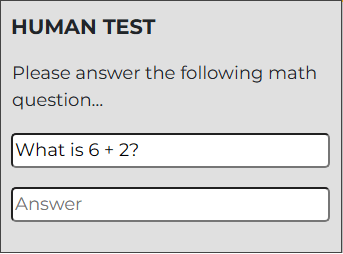Form component to prevent spam Form component to prevent spam