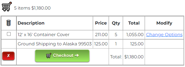 Cart with non-removable shipping Cart with non-removable shipping