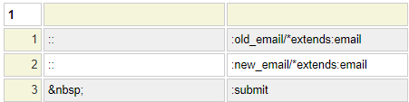 Form to update our customer's email address Form to update our customer's email address