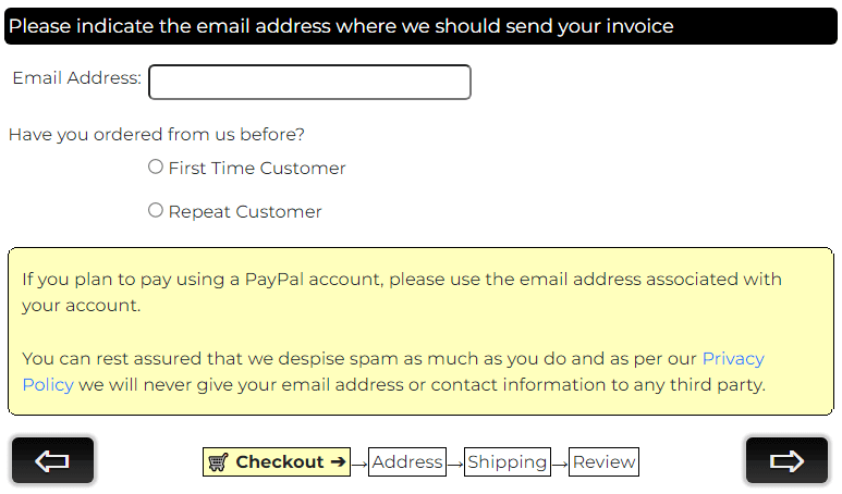 Form to collect email address Form to collect email address