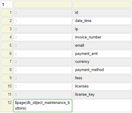 Generated maintenance form Generated maintenance form
