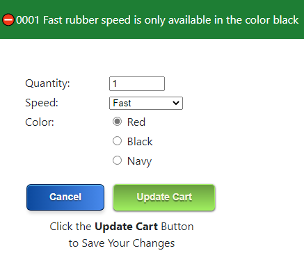Paddle order form with on screen error Paddle order form with on screen error