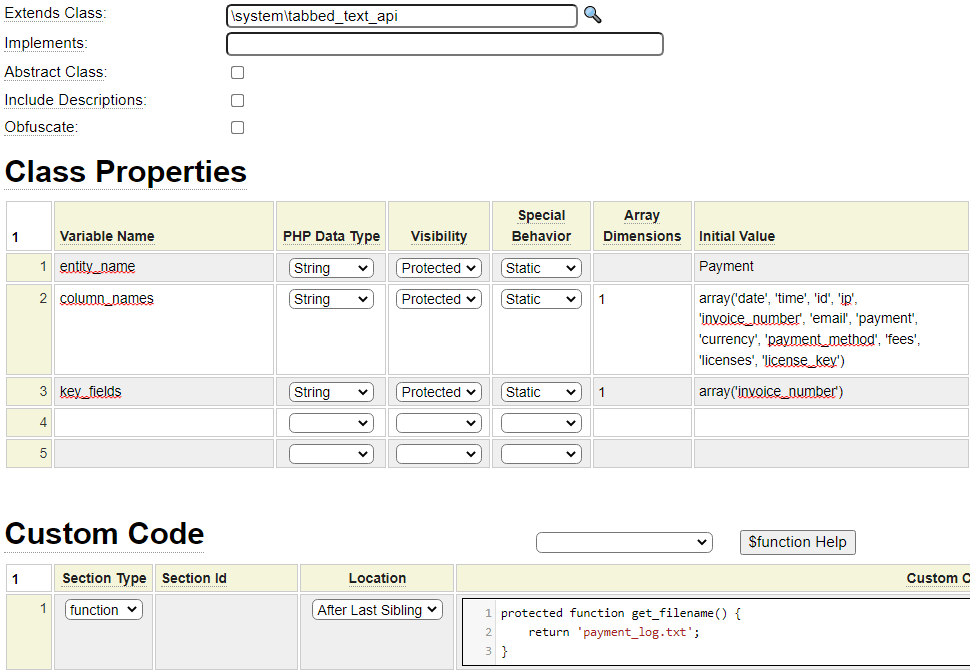 Sample payment_api class Sample payment_api class