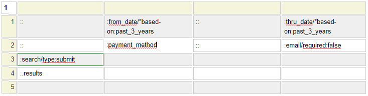 Payment search form Payment search form