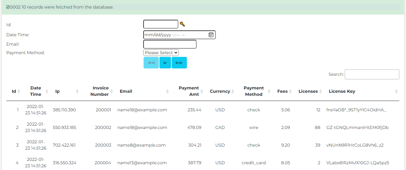 Generated browse program Generated browse program