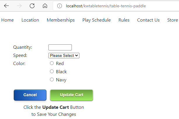 Simple product order form Simple product order form